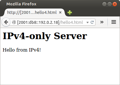 Figure 1 - IPv6 TCP from an IPv4 node